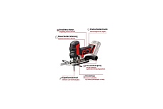 Аккумуляторный лобзик Einhell PXC TP-JST 18/135 Li BL,18В,135 мм, ход 26 мм, Quick, грибовидная ручка, без АКК и ЗУ 4321265