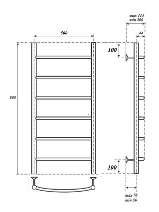 Полотенцесушитель электрический Point PN04158BRE П6 50x80 бронза