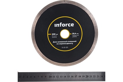 Диск алмазный сплошной по керамограниту (200х25.4 мм) Inforce 11-01-511