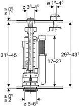 Запасной сливной клапан двойного смыва Geberit Typ290 282.303.21.2