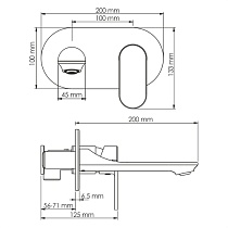 Cмеситель для раковины WasserKRAFT Elbe 7430 черный