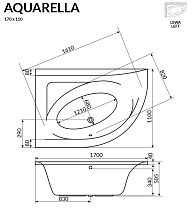 Акриловая ванна Excellent Aquarella 170x110 L