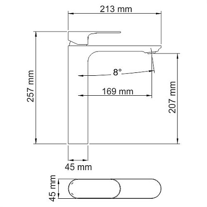 Cмеситель для раковины WasserKRAFT Elbe 7403H черный