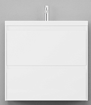 Мебель для ванной Velvex Klaufs 80 см подвесная, 2 ящика, белый глянец