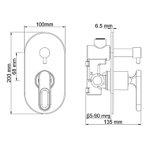 Смеситель для душа WasserKRAFT Kammel 1841