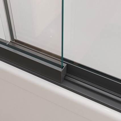 Шторка для ванны Cezares SLIDER-FIX-VF-11-90/150-C-NERO 90x150 прозрачная, черный матовый