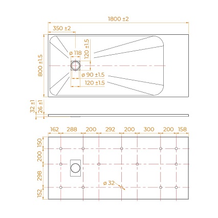 Поддон для душа RGW TSS-W 180x80 стеклокомпозит, белый 553502818-01