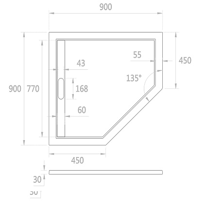 Поддон для душа WeltWasser TRP STONE-WT 90x90, 10000004363