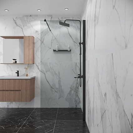Душевая перегородка Niagara Eco NG-551-70BLACK 70x190 стекло прозрачное, черный
