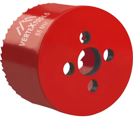 Коронка биметаллическая по металлу 55 мм Vertextools 2525-55