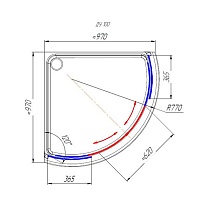 Душевой уголок Радомир 1-03-1-0-0-0010 93х93 четверть круга прозрачный