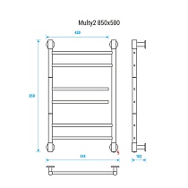 Полотенцесушитель электрический Energy Multy2 EETRMULTY2855 50x85 хром