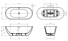 Акриловая ванна BelBagno UNO BB701 170x75 см BB701-1700-750-K