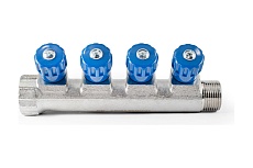 Коллектор с регулировочными вентилями PROFACTOR в/н 3/4&quot; х 4 вых 1/2&quot;нар PF MV 268.4