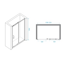 Душевая дверь RGW Passage PA-14G 120x195, прозрачное стекло, золото