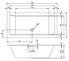 Акриловая ванна Riho Rethink Cubic 180x90 правая