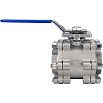 Кран шаровой DN.ru BV3232P(3pc)-FP-SW-ISO-H Ду40 Ру63 полнопроходной, под приварку, материал корпуса - нержавеющая сталь SS316, с ISO-фланцем и рукояткой