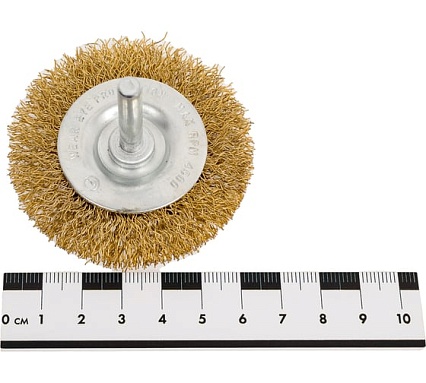 Кордщетка радиальная с хвостовиком Flex 207-206 (63 мм; d6; гофрированная латунированная проволока) Hammer 32446