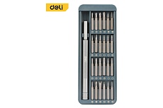 Набор прецизионных отверток Deli DL241025 24 биты, сталь S2 + Cr-V, пластиковый кейс 147016