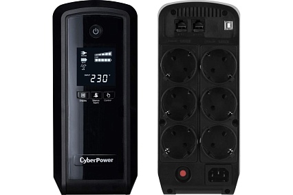 Источник бесперебойного питания Cyberpower Line-Interactive 1500VA/900W USB/RS-232/RJ11/45 6 EURO CP1500EPFCLCD