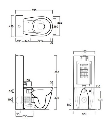 Бачок для унитаза Simas CT09bi без механизма слива