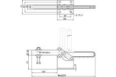 Зажим с горизонтальной рукоятью HS CLAMP HS-204-GBLH