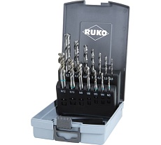 Набор машинных метчиков RUKO HSS 35 град M3-M12+сверла 245049RO