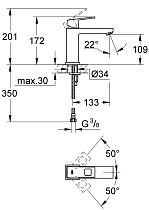 Смеситель для раковины Grohe Eurocube 23446000