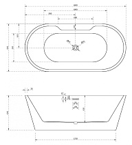 Акриловая ванна Abber AB9299-1.6 160x80, белый