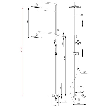 Душевая стойка Lemark Wing LM5362C