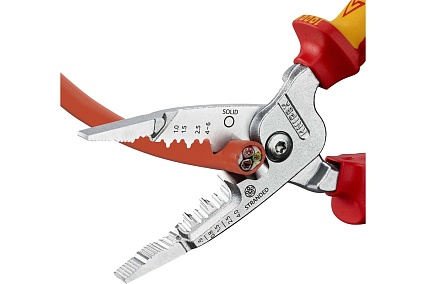 Инструмент для зачистки гармонизированных европейских кабелей Knipex из закаленной стали, хром, двухкомпонентные диэлектрические ручки KN-1376200ME