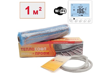 Нагревательный мат ТеплоСофт Профи 1 м2 150Вт с wi-f терморегулятором 1150/5