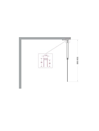 Душевая перегородка Belbagno UNO-L-1-TB-90-C-Cr 90x200 прозрачная, хром
