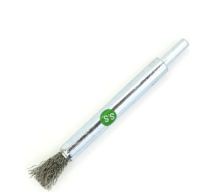 Щетка концевая EuroBrush Д10х118мм, c хв-м д6х20мм, ворс гофр нерж сталь 0.3 мм, на дрель 13-088 EB-E10SS3