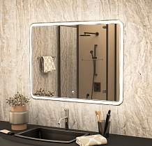 Зеркало Art&Max Vita AM-Vit-1000-800-DS-F-T 100x80 см, с подсветкой и часами