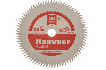 Диск пильный Flex 205-135 (10х85 мм; HSS; 80 зубьев) Hammer 549567