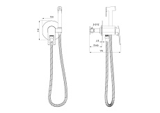 Смеситель Wonzon&Woghand Frame WW-88829010-MB с гигиеническим душем, черный матовый
