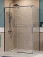 Душевой уголок BelBagno SOFT_CLOSE-1-AH-1-150/80-C-GM 150x80 прозрачный, оружейная сталь