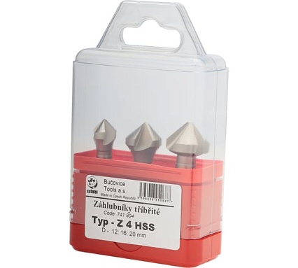 Набор зенковок (3 шт; 12, 16, 20 мм; HSS) Bucovice Tools 741804