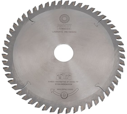 Диск отрезной для ламината и МДФ (190x30x2.6/1.6 мм; Z=52 TFZ) PROCUT 755.1903052