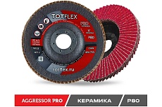 Круг лепестковый торцевой AGGRESSOR-PRO 2 (125x22 мм; V; P80) TOTFLEX 4631148128262