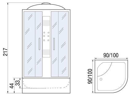 Душевая кабина River Temza 90/44 МТ 90x90 матовая, 10000000212
