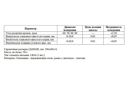 Измеритель сварных швов цифровой WG3 с первичной калибровкой АЛЬФА-НДТ 00-00001430