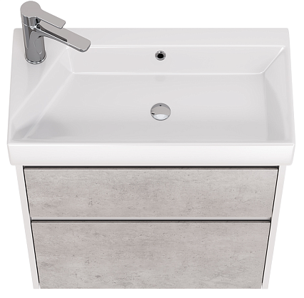 Мебель для ванной Dreja Slim 65 см белый глянец/бетон