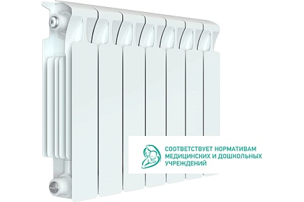 Биметаллический радиатор Rifar BASE 350 7 секций, боковое подключение RAN30H1KQ5RVL8