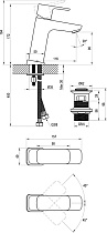 Смеситель для раковины Ravak 10° Free TD 013.20 X070149 с донным клапаном, черный матовый