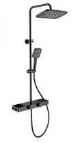 Душевая стойка Wonzon&Woghand Shelf WW-B3552-MB термостат, черный матовый