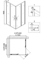 Душевой уголок Niagara Nova NG-6609-08 100x100 прозрачный, хром