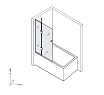 Шторка для ванны D&K Matrix 90x140 DG1109025 прозрачное, черный матовый