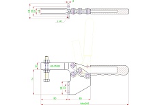 Зажим с горизонтальной рукоятью HS CLAMP HS-25383